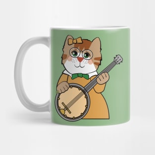 Cat Girl Playing Banjo Music Mug